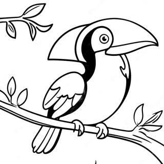 Colorful Toucan On A Branch Coloring Page 17410-14033