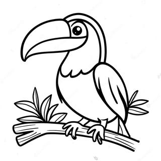 Colorful Toucan On A Branch Coloring Page 17410-14034