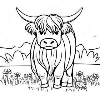 Highland Cow Coloring Page 17419-14038