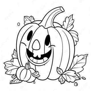 Happy Pumpkin With A Smile Coloring Page 1742-1438