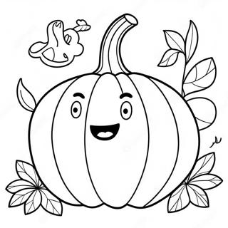 Happy Pumpkin With A Smile Coloring Page 1742-1439