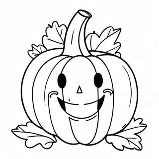 Happy Pumpkin With A Smile Coloring Page 1742-1440