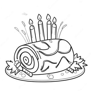 Festive Yule Log Coloring Page 17430-14045