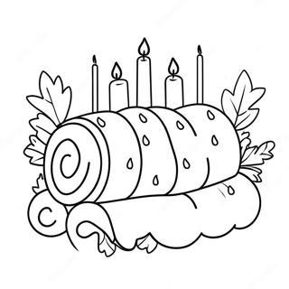 Festive Yule Log Coloring Page 17430-14046