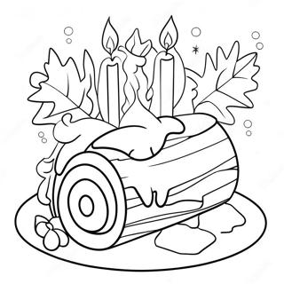 Festive Yule Log Coloring Page 17430-14048