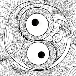 Intricate Yin Yang Design Coloring Page 17470-14077