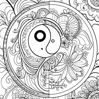 Intricate Yin Yang Design Coloring Page 17470-14078