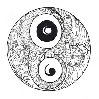 Intricate Yin Yang Design Coloring Page 17470-14079