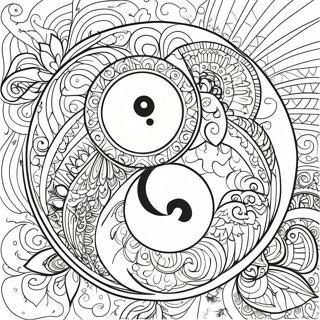 Intricate Yin Yang Design Coloring Page 17470-14080