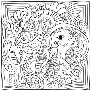 Colorful Picasso Style Abstract Art Coloring Page 17480-14090