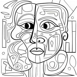 Colorful Picasso Style Abstract Art Coloring Page 17480-14091