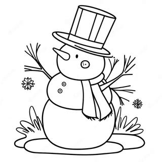 January Snowman Coloring Page 17490-14101