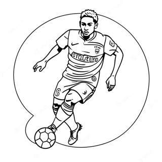 Neymar Dribbling The Ball Coloring Page 17500-14109