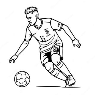 Neymar Dribbling The Ball Coloring Page 17500-14110