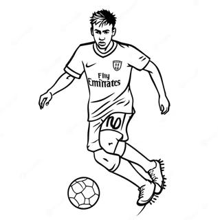 Neymar Dribbling The Ball Coloring Page 17500-14111