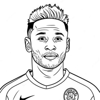 Neymar Dribbling The Ball Coloring Page 17500-14112