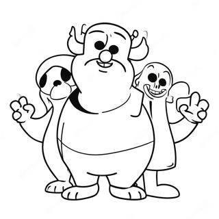 Dark Humor Cartoon Characters Coloring Page 17509-14108