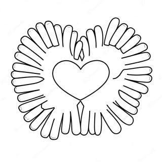 Colorful Hands In A Heart Shape Coloring Page 17550-14145