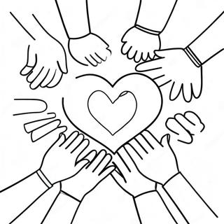 Colorful Hands In A Heart Shape Coloring Page 17550-14147