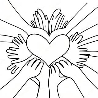 Colorful Hands In A Heart Shape Coloring Page 17550-14148