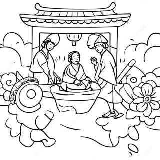 Colorful Aapi Festival Scene Coloring Page 17580-14169