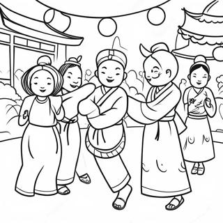 Colorful Aapi Festival Scene Coloring Page 17580-14170