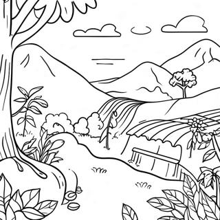 Colorful Colombian Coffee Farm Coloring Page 17590-14177