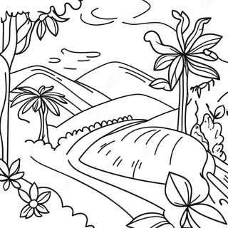 Colorful Colombian Coffee Farm Coloring Page 17590-14180