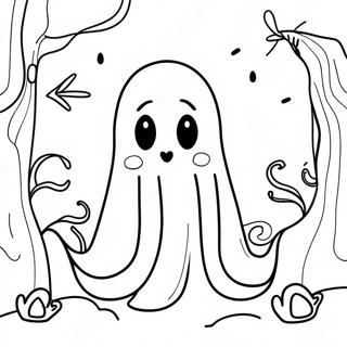 Spooky Aesthetic Ghost Coloring Page 17620-14197