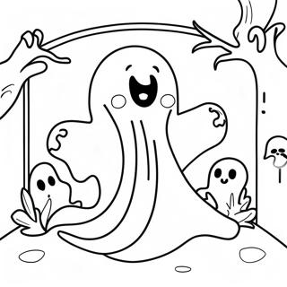 Spooky Aesthetic Ghost Coloring Page 17620-14198