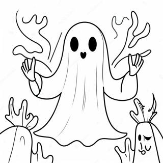 Spooky Aesthetic Ghost Coloring Page 17620-14200