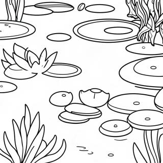 Monet Water Lilies Coloring Page 17649-14220