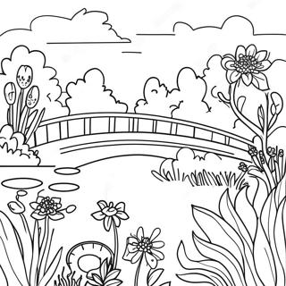 Monet Impressionist Garden Coloring Page 17650-14234