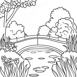 Monet Impressionist Garden Coloring Page 17650-14235