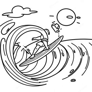 Surfing Coloring Page 17659-14227