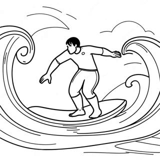 Surfing Coloring Page 17659-14228