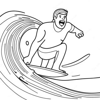 Cool Surfer Riding A Wave Coloring Page 17660-14229