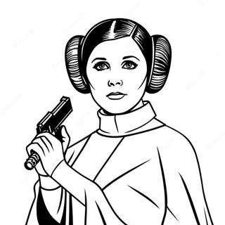 Princess Leia In Iconic Outfit Coloring Page 17670-14241