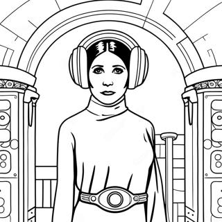 Princess Leia In Iconic Outfit Coloring Page 17670-14242