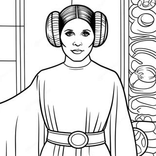 Princess Leia In Iconic Outfit Coloring Page 17670-14244