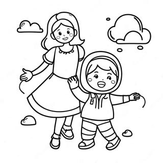 Adventurous Mommy And Child Coloring Page 17690-14257