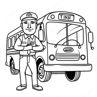 Bus Driver Thank You Card Coloring Page 17699-14268