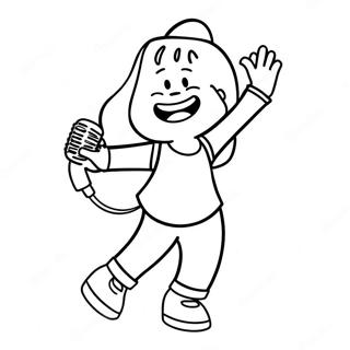 Lisa Dancing With A Microphone Coloring Page 1772-1462