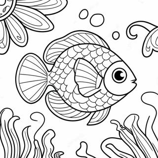 Sparkling Rainbow Fish Coloring Page 17730-14285