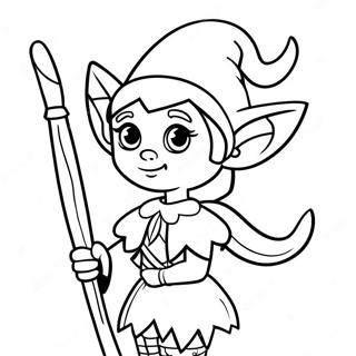 Elegant Elf With Magical Staff Coloring Page 17780-14326