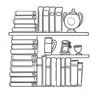 Colorful Pageshelf With Books Coloring Page 17790-14333