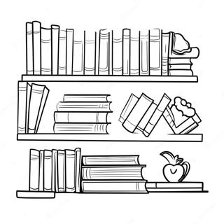 Colorful Pageshelf With Books Coloring Page 17790-14334