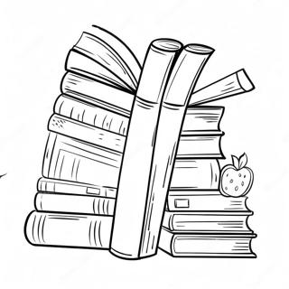 Colorful Pageshelf With Books Coloring Page 17790-14335