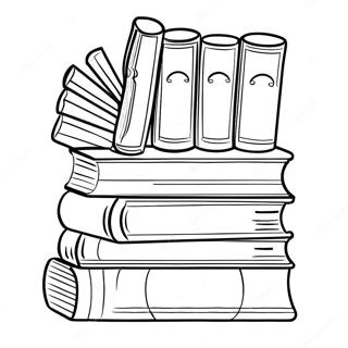 Colorful Pageshelf With Books Coloring Page 17790-14336