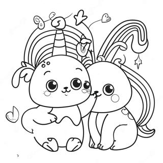 Purple Rainbow Friends Coloring Page 17799-14341